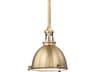 Hudson Valley Massena 1-Light Aged Brass Bowl Pendant