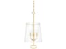 Hudson Valley James 3-Light Aged Brass Glass Chandelier