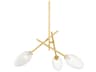 Hudson Valley Alberton 3-Light Aged Brass Glass Chandelier