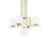 Hudson Valley Tanner 5-Light Aged Brass Globe Geometric Tiered Chandelier