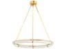 Hudson Valley Sennett 1-Light Aged Brass Round Pendant