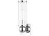 Hudson Valley Malone 1-Light Polished Nickel Clear Glass Wall Sconce