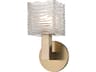 Hudson Valley Sagamore 1-Light Aged Brass Glass Wall Sconce