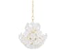 Hudson Valley Barrytown 7-Light Vintage Gold Leaf White Chandelier