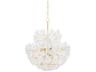 Hudson Valley Barrytown 13-Light Vintage Gold Leaf White Chandelier