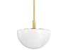 Hudson Valley Lethbridge 1-Light Aged Brass White Glass Bowl Pendant