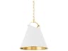 Hudson Valley Burnbay 1-Light Aged Brass White Bell Pendant