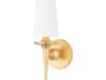 Hudson Valley Torch 1-Light Gold Leaf White Wall Sconce