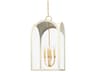 Hudson Valley Lincroft 4-Light Vintage Gold Leaf Soft Sand White Glass Lantern Pendant