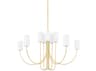 Hudson Valley Harlem 10-Light Aged Brass White Cylinder Chandelier