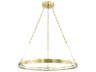 Hudson Valley Rosendale 1-Light Aged Brass Glass LED Round Pendant