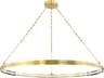 Hudson Valley Rosendale 1-Light Aged Brass Glass LED Round Pendant