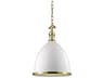 Hudson Valley Viceroy 1-Light White Aged Brass Bell Pendant