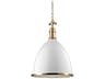 Hudson Valley Viceroy 1-Light White Aged Brass Bell Pendant