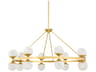 Hudson Valley Grafton 16-Light6-Light Aged Brass White Globe Chandelier