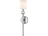 Hudson Valley Rockland 1-Light Polished Nickel Glass Wall Sconce
