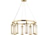 Hudson Valley Marley 8-Light Aged Brass Cylinder Round Chandelier