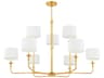 Hudson Valley Paramus 9-Light Aged Brass Candelabra Drum Chandelier