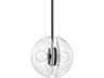 Hudson Valley Kert 2-Light Black Brass Glass Round Pendant