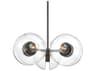 Hudson Valley Kert 6-Light Black Brass Glass Round Chandelier