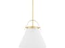 Hudson Valley Aldridge 1-Light Aged Brass White Pendant