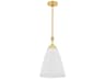 Hudson Valley Bronson 1-Light Aged Brass White Plaster Pendant