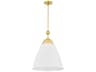 Hudson Valley Bronson 1-Light Aged Brass White Plaster Pendant