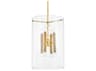 Hudson Valley Barlow 8-Light Aged Brass Glass Cylinder Pendant