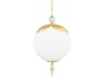 Hudson Valley Perla 1-Light Aged Brass Crystal Glass Globe Pendant