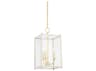 Hudson Valley Chaselton 3-Light Aged Brass White Glass Lantern Mini Pendant
