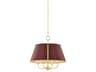 Hudson Valley Cambridge 4-Light Aged Brass Soft Crimson Red Candelabra Chandelier