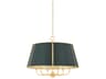 Hudson Valley Cambridge 6-Light Aged Brass Soft Studio Green Candelabra Chandelier