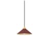 Hudson Valley Clivedon 1-Light Aged Brass Soft Crimson Red Mini Pendant