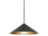 Hudson Valley Clivedon 1-Light Aged Brass Black Pendant