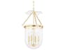 Hudson Valley Rousham 4-Light Aged Brass Glass Pendant