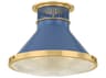 Hudson Valley Highclere 1-Light Aged Brass Soft French Blue Flush Mount