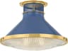 Hudson Valley Highclere 1-Light Aged Brass Soft French Blue Flush Mount