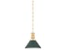 Hudson Valley Painted No. 2 1-Light Aged Brass Soft Studio Green Mini Pendant