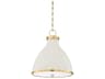 Hudson Valley Painted 2-Light Aged Brass off White Bell Pendant
