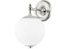 Hudson Valley Sphere 1-Light Polished Nickel Clear Glass Wall Sconce
