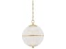 Hudson Valley Sphere 1-Light Aged Brass Clear Glass Globe Pendant