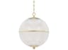 Hudson Valley Sphere 1-Light Aged Brass Clear Glass Globe Pendant