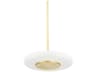 Hudson Valley Blyford 1-Light Aged Brass Glass LED Round Pendant