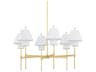 Hudson Valley Glenmoore 6-Light Aged Brass White Empire Chandelier