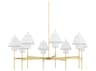 Hudson Valley Glenmoore 8-Light Aged Brass White Empire Chandelier