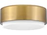Hinkley Cedric 2-Light Lacquered Brass Glass Drum Flush Mount