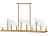 Hinkley Alchemy 10-Light Lacquered Brass Glass Globe Linear Island Pendant