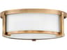 Hinkley Lowell 2-Light Brushed Bronze Glass Drum Flush Mount