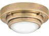 Hinkley Porte Heritage Brass Glass LED Round Flush Mount