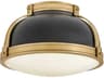 Hinkley Barton 2-Light Black Lacquered Brass Dome Flush Mount